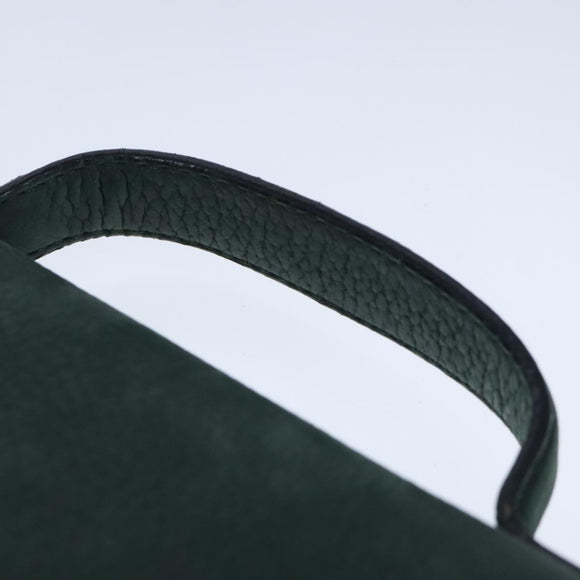 CELINE Handtasche Leder 2way Grün Gold Auth 94979