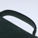 CELINE Hand Bag Leather 2way Green Gold Auth 94979-8
