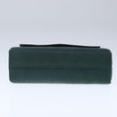 CELINE Hand Bag Leather 2way Green Gold Auth 94979-5