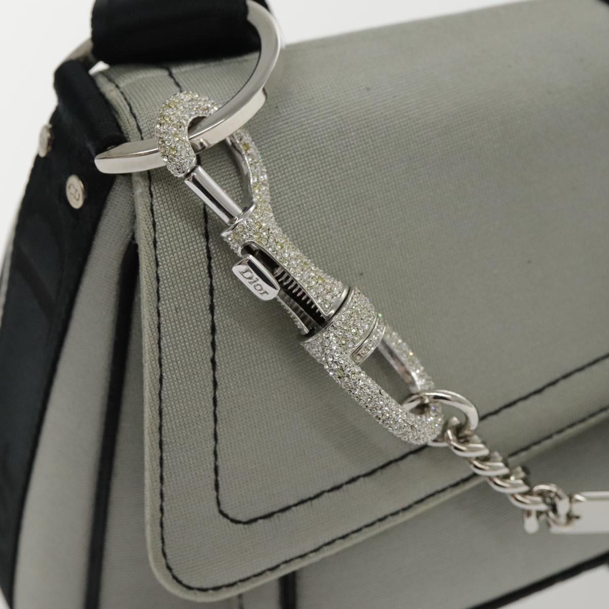 Christian Dior Hardcore Shoulder Bag Canvas Silver Auth 95003