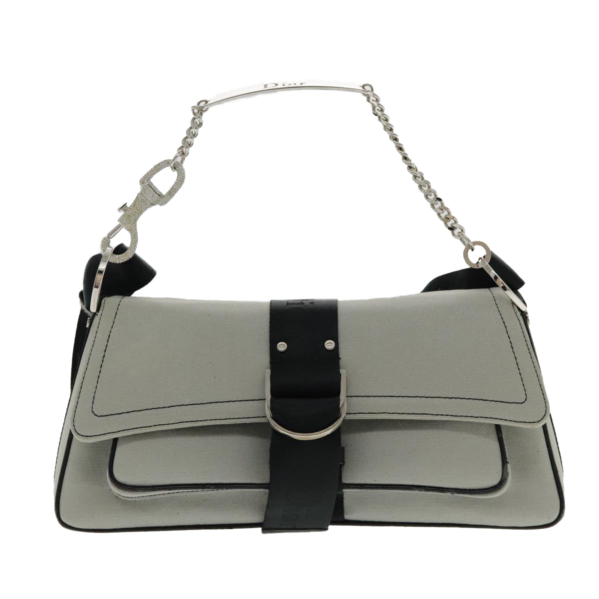 Christian Dior Hardcore Shoulder Bag Canvas Silver Auth 95003 - 0