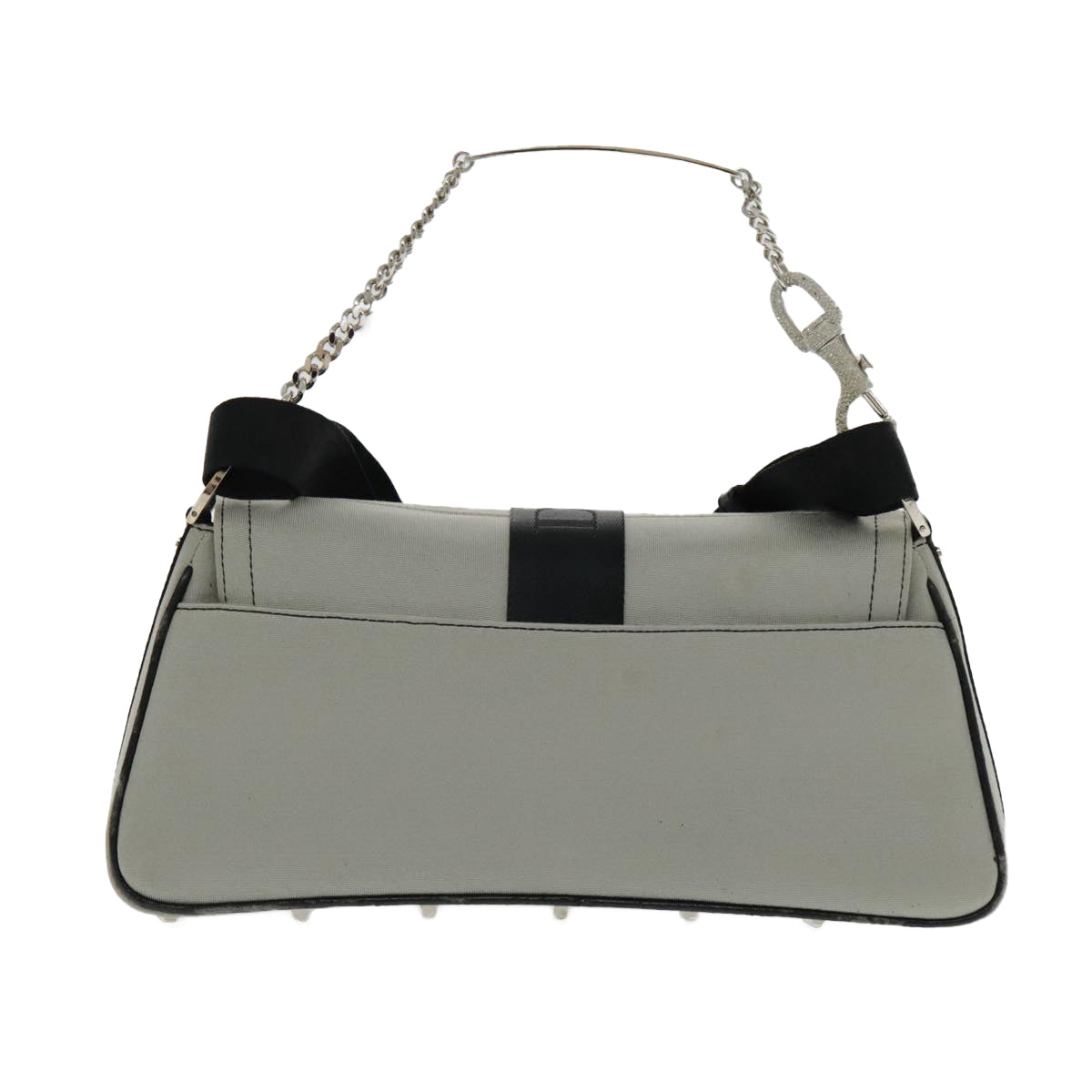 Christian Dior Hardcore Shoulder Bag Canvas Silver Auth 95003