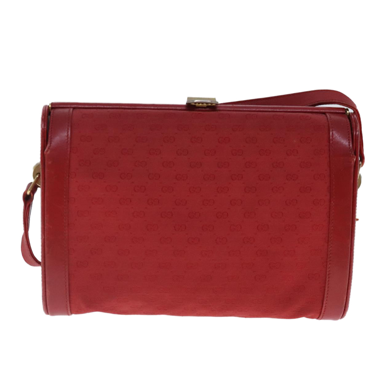 GUCCI Micro GG Canvas Shoulder Bag Gold Red 269957 Auth 95020 - 0