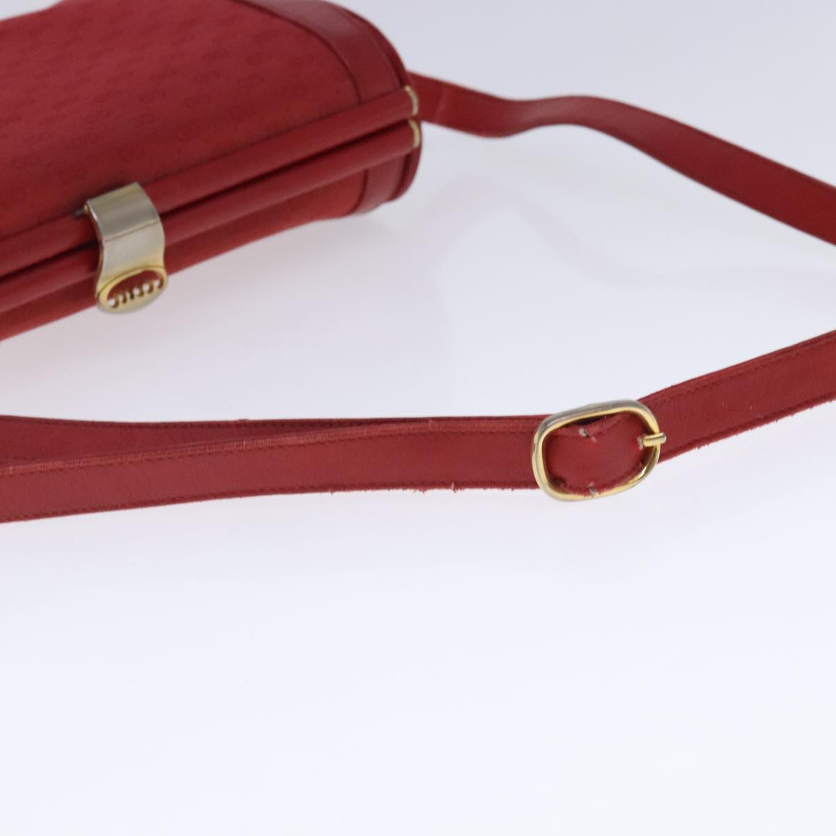 GUCCI Micro GG Canvas Shoulder Bag Gold Red 269957 Auth 95020