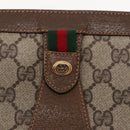 GUCCI GG Supreme Web Sherry Line Clutch Bag PVC Beige Red 89 01 032 Auth 95057-8