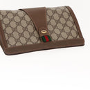 GUCCI GG Supreme Web Sherry Line Clutch Bag PVC Beige Red 89 01 032 Auth 95057-5