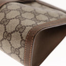 GUCCI GG Supreme Web Sherry Line Clutch Bag PVC Beige Red 89 01 032 Auth 95057-7