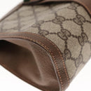 GUCCI GG Supreme Web Sherry Line Clutch Bag PVC Beige Red 89 01 032 Auth 95057-14