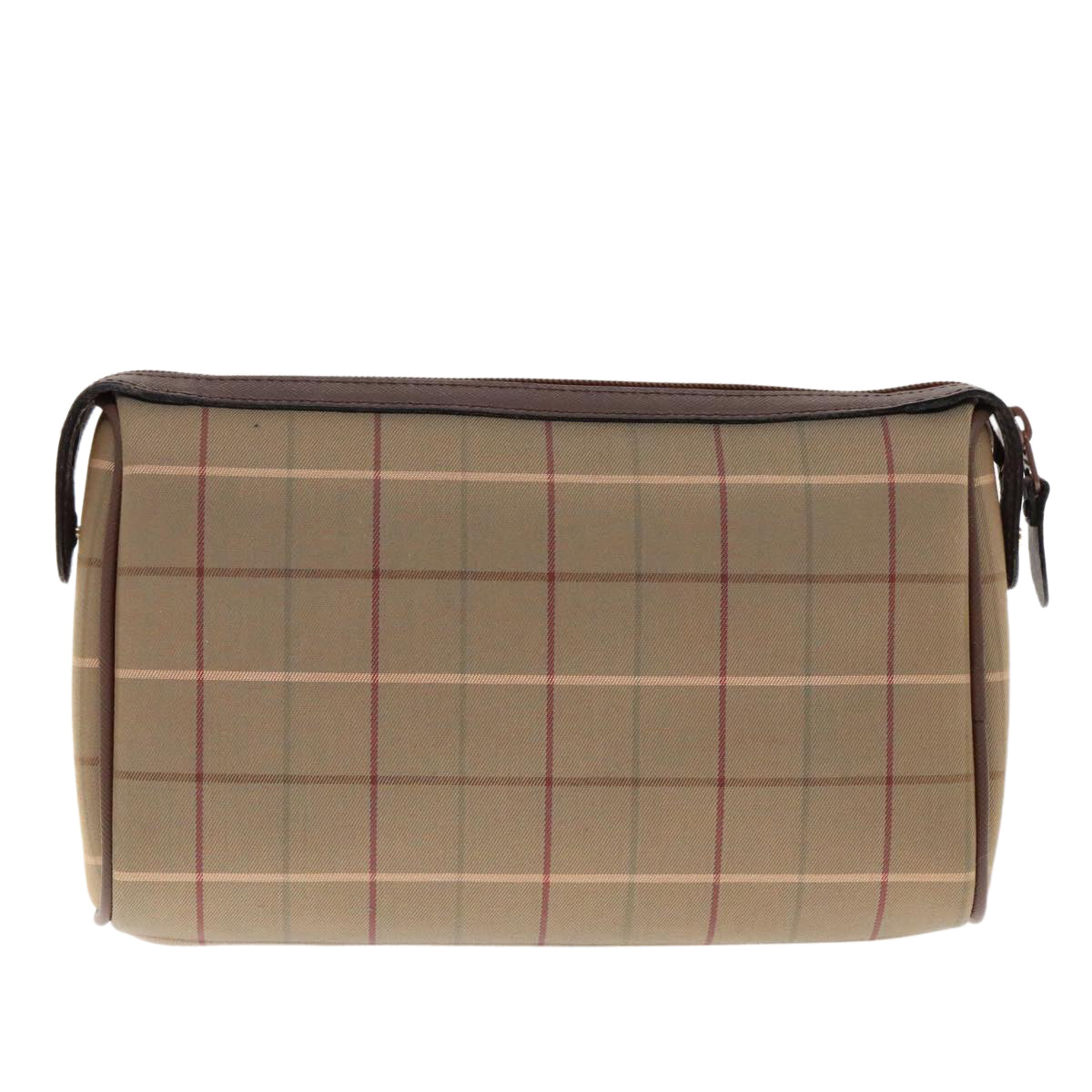 Burberrys Nova Check Clutch Bag Canvas Brown Gold Auth 95058 - 0