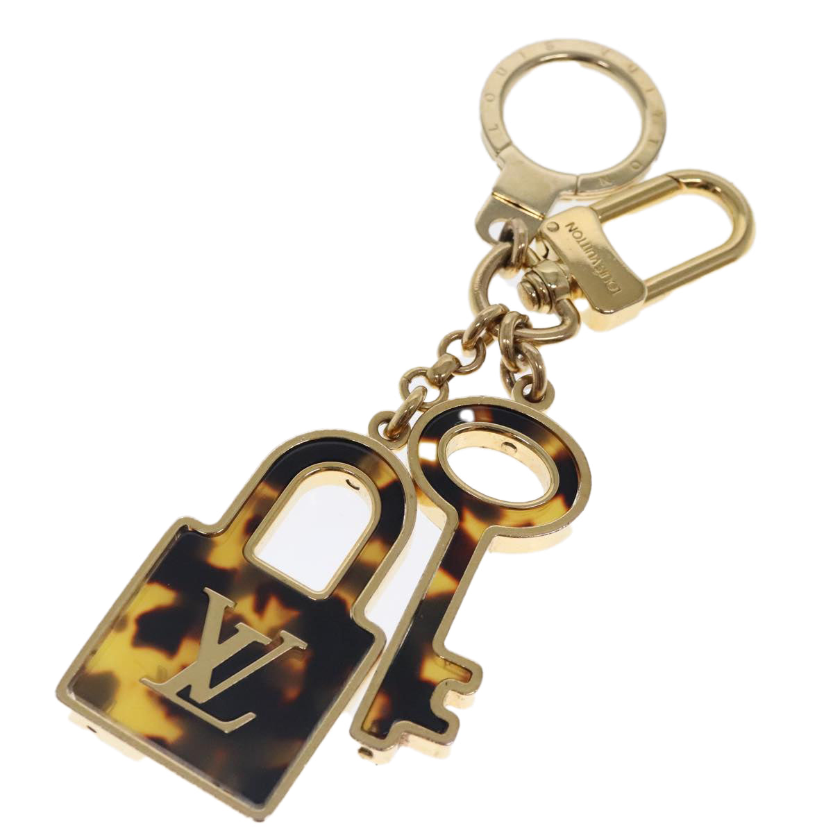 LOUIS VUITTON Porte Cles Confidence Key Holder metal Gold M65088 LV Auth 95064