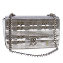 BURBERRY Chain Shoulder Bag Patent leather Silver Auth 95065-1