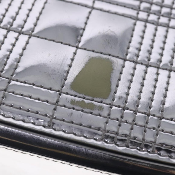 BURBERRY Schultertasche mit Kette Lackleder Silber Original 95065