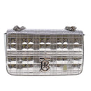 BURBERRY Chain Shoulder Bag Patent leather Silver Auth 95065-13