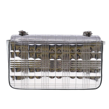 BURBERRY Chain Shoulder Bag Patent leather Silver Auth 95065 - 0