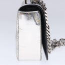 BURBERRY Chain Shoulder Bag Patent leather Silver Auth 95065-3
