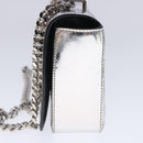 BURBERRY Chain Shoulder Bag Patent leather Silver Auth 95065-4
