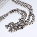 BURBERRY Chain Shoulder Bag Patent leather Silver Auth 95065-7