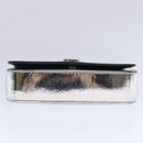 BURBERRY Chain Shoulder Bag Patent leather Silver Auth 95065-5