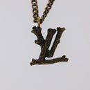 LOUIS VUITTON LV Wood Necklace metal Dark Silver MP2818 LV Auth 95075-2
