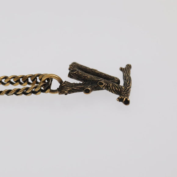 LOUIS VUITTON LV Wood Necklace metal Dark Silver MP2818 LV Auth 95075