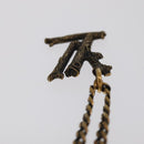 LOUIS VUITTON LV Wood Necklace metal Dark Silver MP2818 LV Auth 95075-6