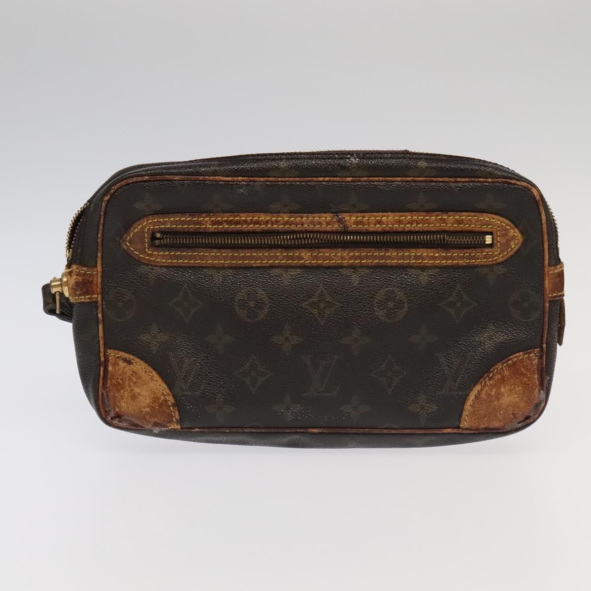 LOUIS VUITTON Monogram Marly Dragonne GM Clutch Bag 5Set M51825 LV Auth 95079