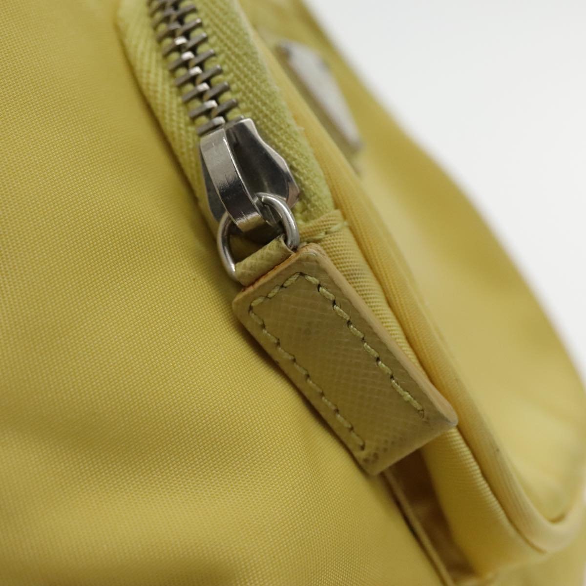 PRADA Hand Bag Nylon Yellow Silver Auth 95112