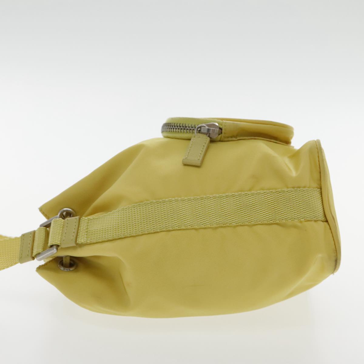 PRADA Hand Bag Nylon Yellow Silver Auth 95112