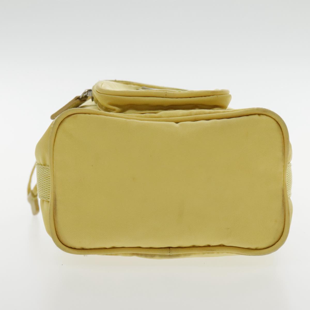 PRADA Hand Bag Nylon Yellow Silver Auth 95112