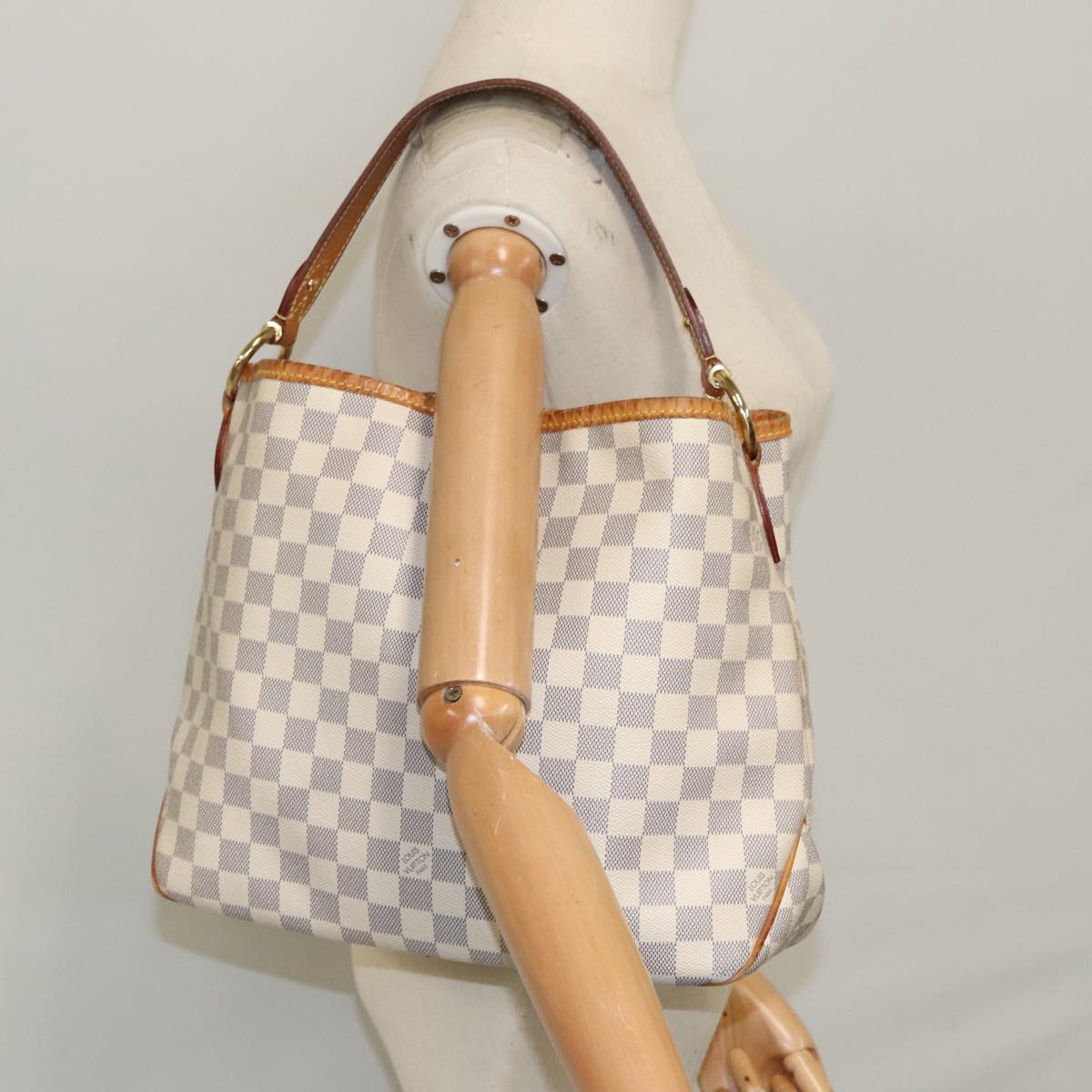 LOUIS VUITTON Damier Azur Delightful PM Shoulder Bag N41447 LV Auth 95120