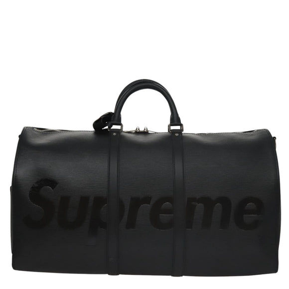 LOUIS VUITTON Epi LV × Supreme Keepall Bandouliere 55 Bag M53433 LV Auth 95128SM
