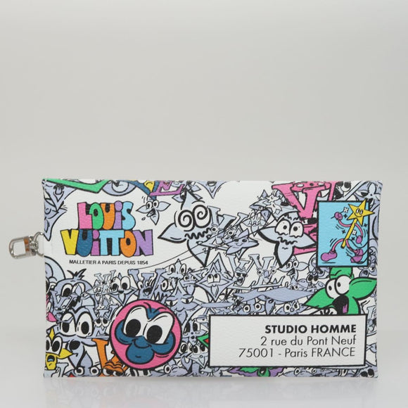 LOUIS VUITTON Monogram Comics Trio Amberop Clutch Bag White M82014 Auth 95129SM