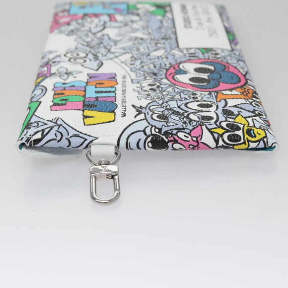 LOUIS VUITTON Monogram Comics Trio Amberop Clutch Bag White M82014 Auth 95129SM