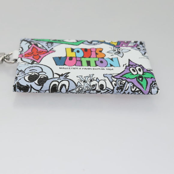 LOUIS VUITTON Monogram Comics Trio Amberop Clutch Bag White M82014 Auth 95129SM