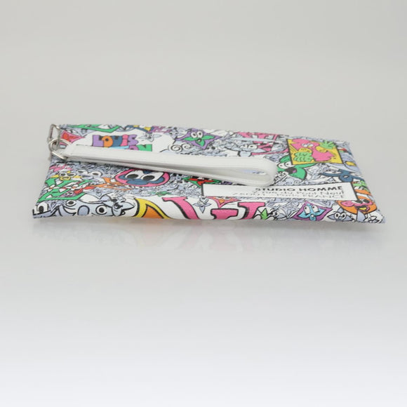 LOUIS VUITTON Monogram Comics Trio Amberop Clutch Bag White M82014 Auth 95129SM