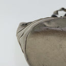 Salvatore Ferragamo Chain Hand Bag Canvas Silver Auth 95158-9