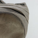 Salvatore Ferragamo Chain Hand Bag Canvas Silver Auth 95158-16