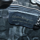 Salvatore Ferragamo Chain Hand Bag Canvas Silver Auth 95158-12