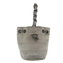 Salvatore Ferragamo Chain Hand Bag Canvas Silver Auth 95158-13