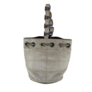 Salvatore Ferragamo Chain Hand Bag Canvas Silver Auth 95158-2