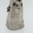 Salvatore Ferragamo Chain Hand Bag Canvas Silver Auth 95158-4