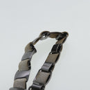 Salvatore Ferragamo Chain Hand Bag Canvas Silver Auth 95158-8