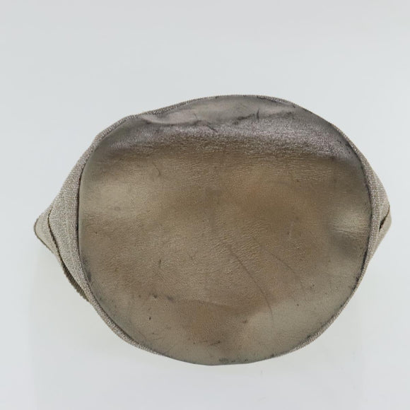 Salvatore Ferragamo Chain Hand Bag Canvas Silver Auth 95158