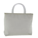 PRADA Hand Bag Enamel Plastic White Clear Silver Auth 95160-1