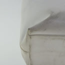 PRADA Hand Bag Enamel Plastic White Clear Silver Auth 95160-15