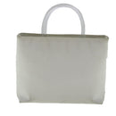PRADA Hand Bag Enamel Plastic White Clear Silver Auth 95160-2