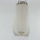 PRADA Hand Bag Enamel Plastic White Clear Silver Auth 95160-3