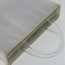 PRADA Hand Bag Enamel Plastic White Clear Silver Auth 95160-6