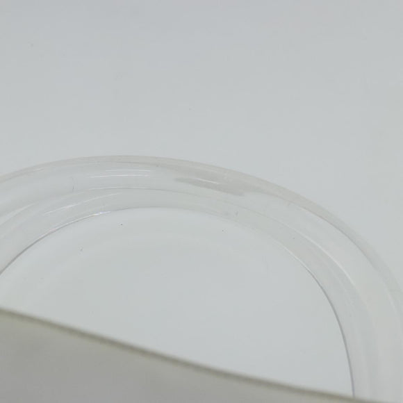 PRADA Hand Bag Enamel Plastic White Clear Silver Auth 95160