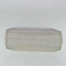 PRADA Hand Bag Enamel Plastic White Clear Silver Auth 95160-5